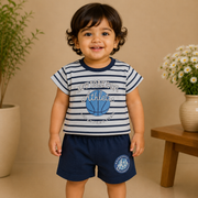 Boys New York City Athletic Striped Tee and Shorts Set