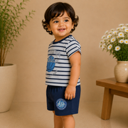 Boys New York City Athletic Striped Tee and Shorts Set