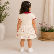 Baby Girls Dusty Pink Little Girl Graphic Tiered Polo Dress
