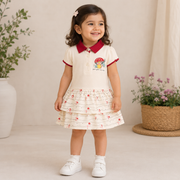 Baby Girls Dusty Pink Little Girl Graphic Tiered Polo Dress