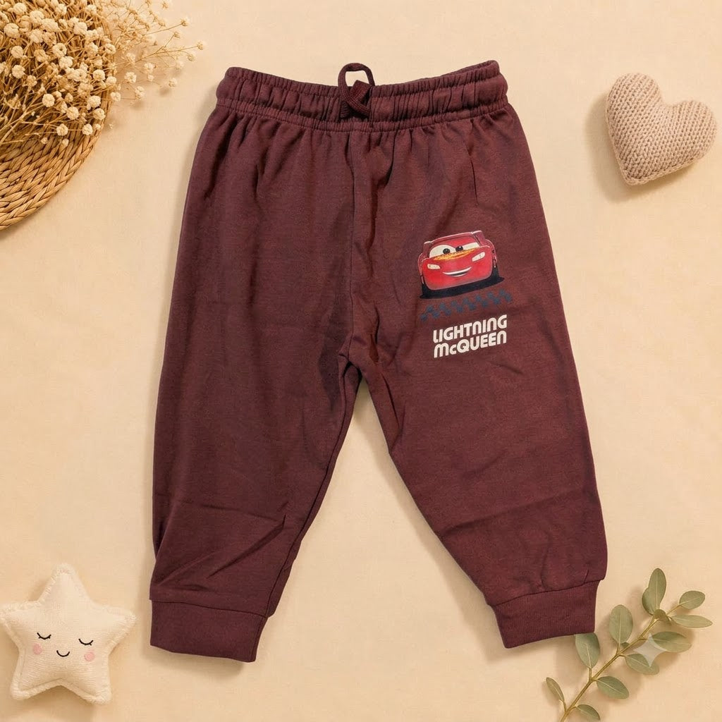 Boys Dusty Pink & Maroon Lightning McQueen Polo Sweatshirt & Jogger Set