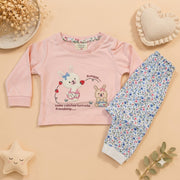 Baby Girls Sage Green Bunny & Floral Diaper Pant Set