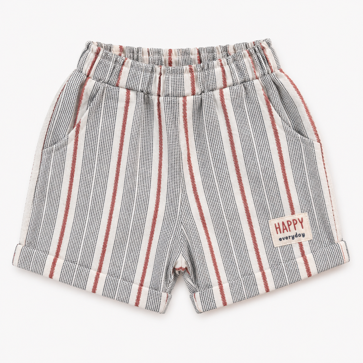 Boys Play Time Olive Puppy Graphic Tee and Striped Shorts Set