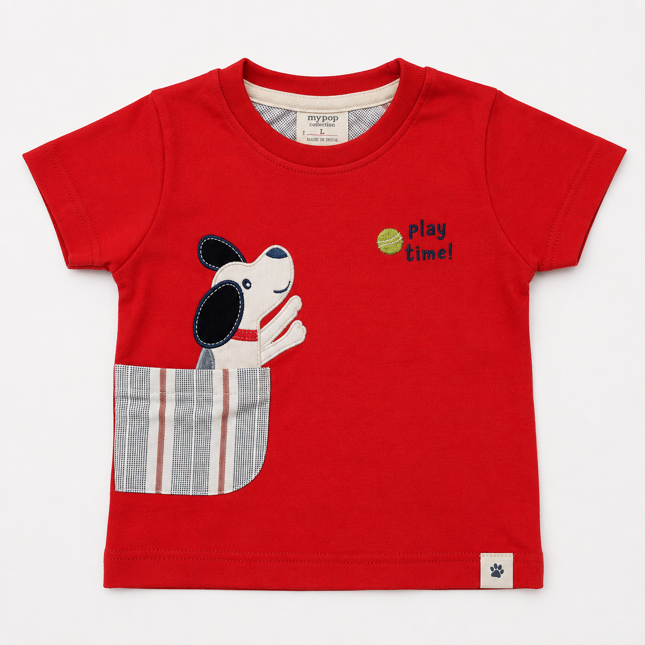 Boys Play Time Olive Puppy Graphic Tee and Striped Shorts Set