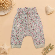 Baby Girls Sage Green Bunny & Floral Diaper Pant Set