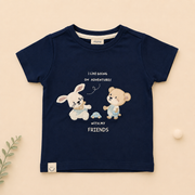 Boys Going on Adventures Graphic Tee and Plaid Shorts Set