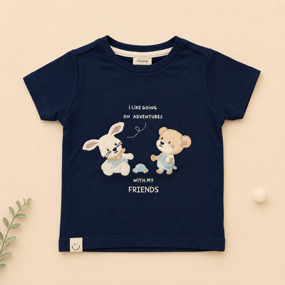 Boys Going on Adventures Graphic Tee and Plaid Shorts Set