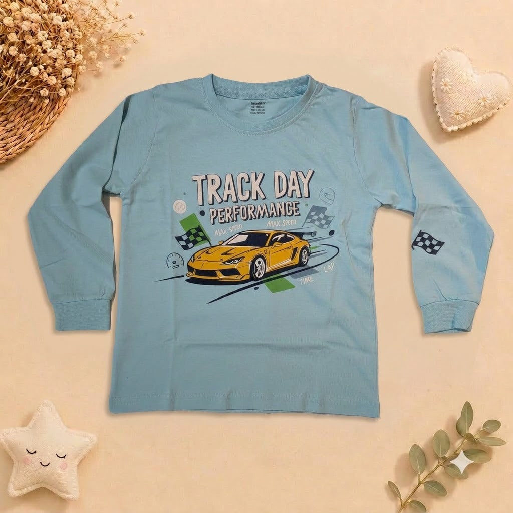 Boys Sky Blue Track Day Racing Car Loungewear Set
