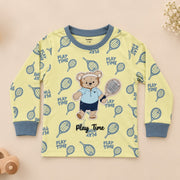Unisex Lime Green Tennis Bear Cotton Loungewear Set