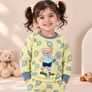 Unisex Lime Green Tennis Bear Cotton Loungewear Set
