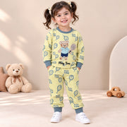 Unisex Lime Green Tennis Bear Cotton Loungewear Set