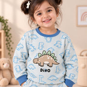 Unisex Light Blue Stegosaurus Dino Cotton Loungewear Set