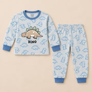Unisex Light Blue Stegosaurus Dino Cotton Loungewear Set