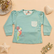 Girls Sage Green Tropical Toucan Sweatshirt & Printed Pant Set