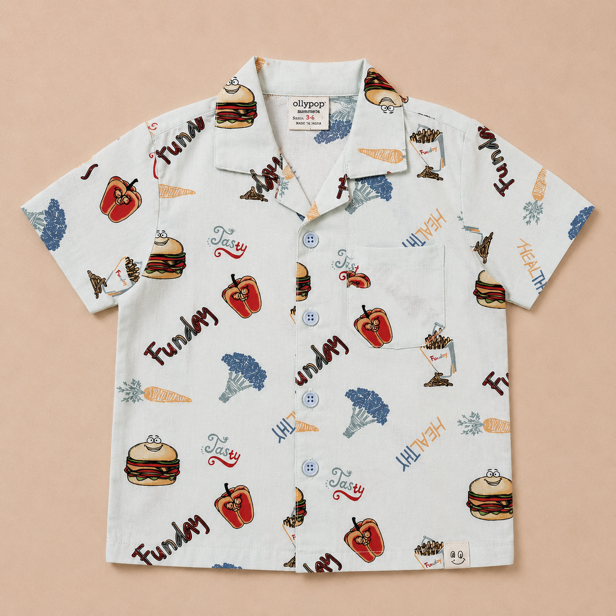 Boys Funday Printed Short Sleeve Shirt and Shorts Set
