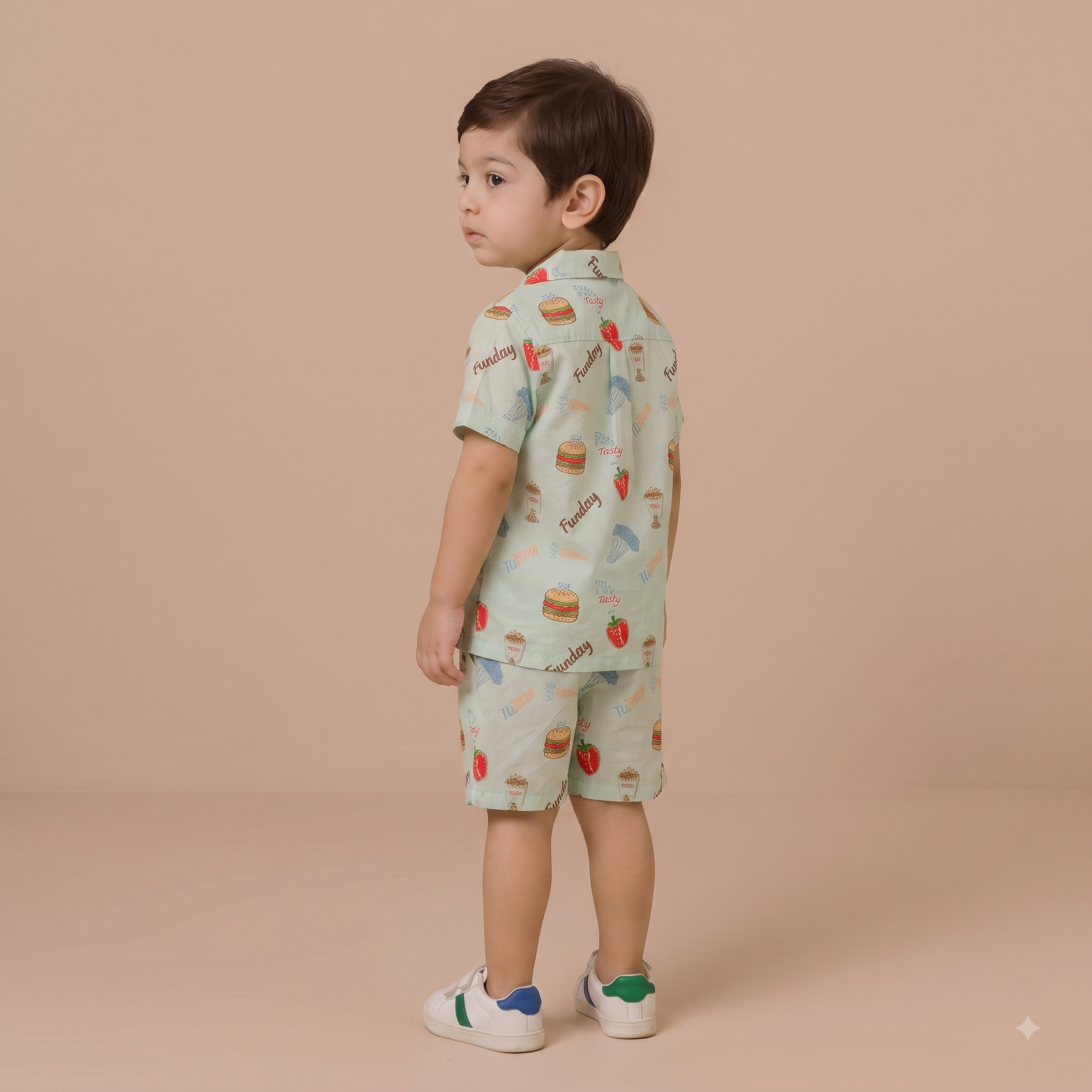 Boys Tasty Funday Printed Short Sleeve Shirt and Shorts Set