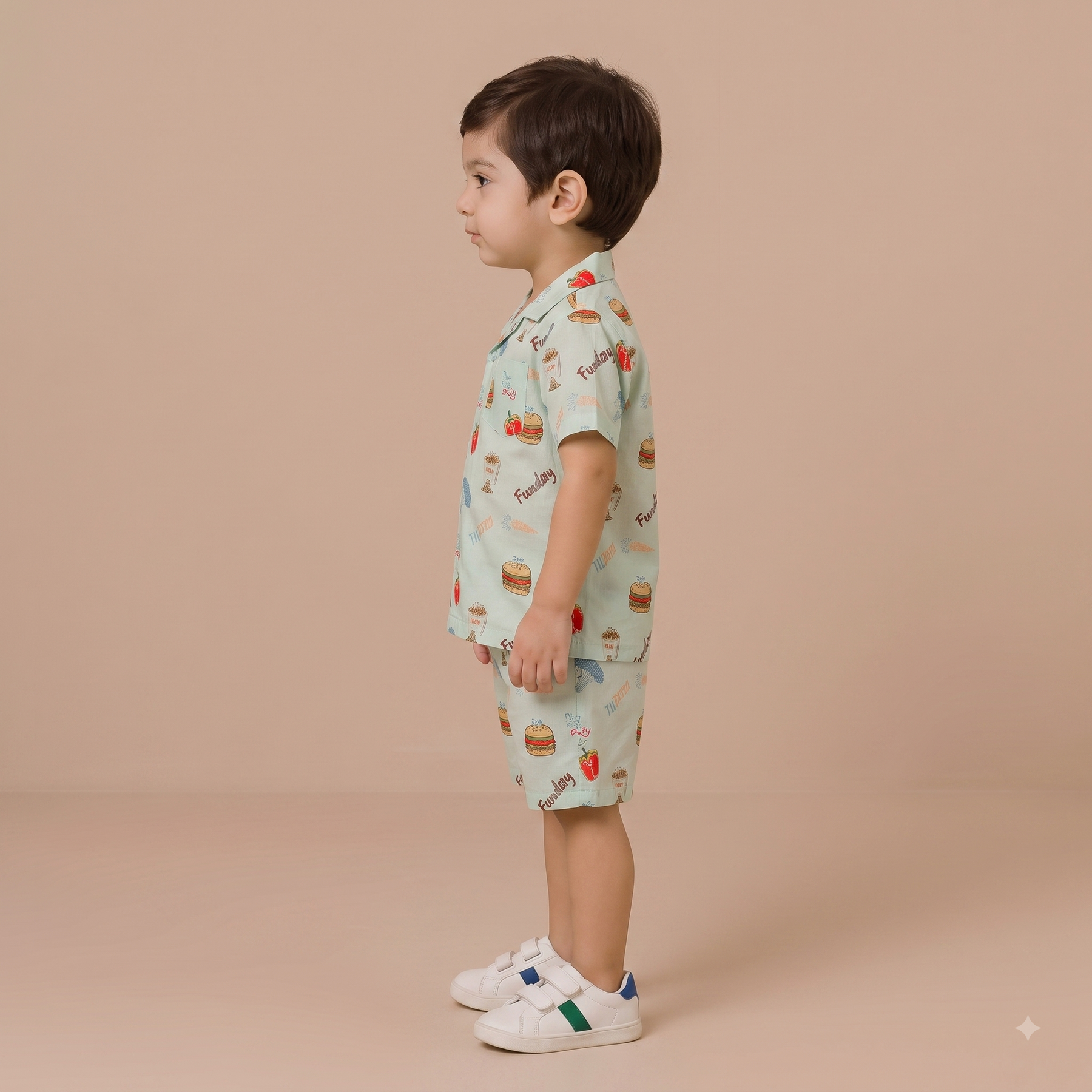 Boys Tasty Funday Printed Short Sleeve Shirt and Shorts Set