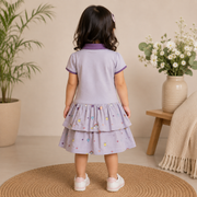 Baby Girls Dusty Pink Little Girl Graphic Tiered Polo Dress