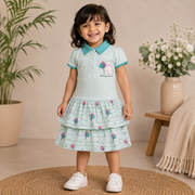 Baby Girls light beige Little Sailor Nautical Tiered Polo Dress