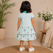Baby Girls Dusty Pink Little Girl Graphic Tiered Polo Dress