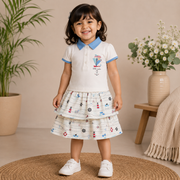 Baby Girls Dusty Pink Little Girl Graphic Tiered Polo Dress