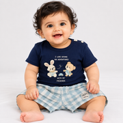 Boys Going on Adventures Graphic Tee and Plaid Shorts Set