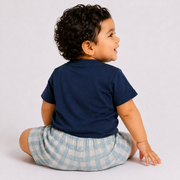 Boys Going on Adventures Graphic Tee and Plaid Shorts Set